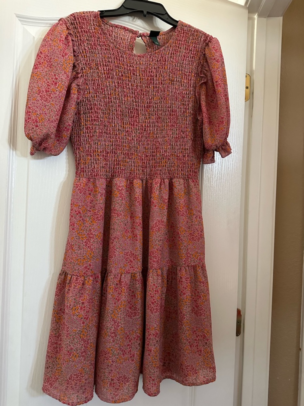 wild fable Pink Floral Smocked Tiered Mini Dress